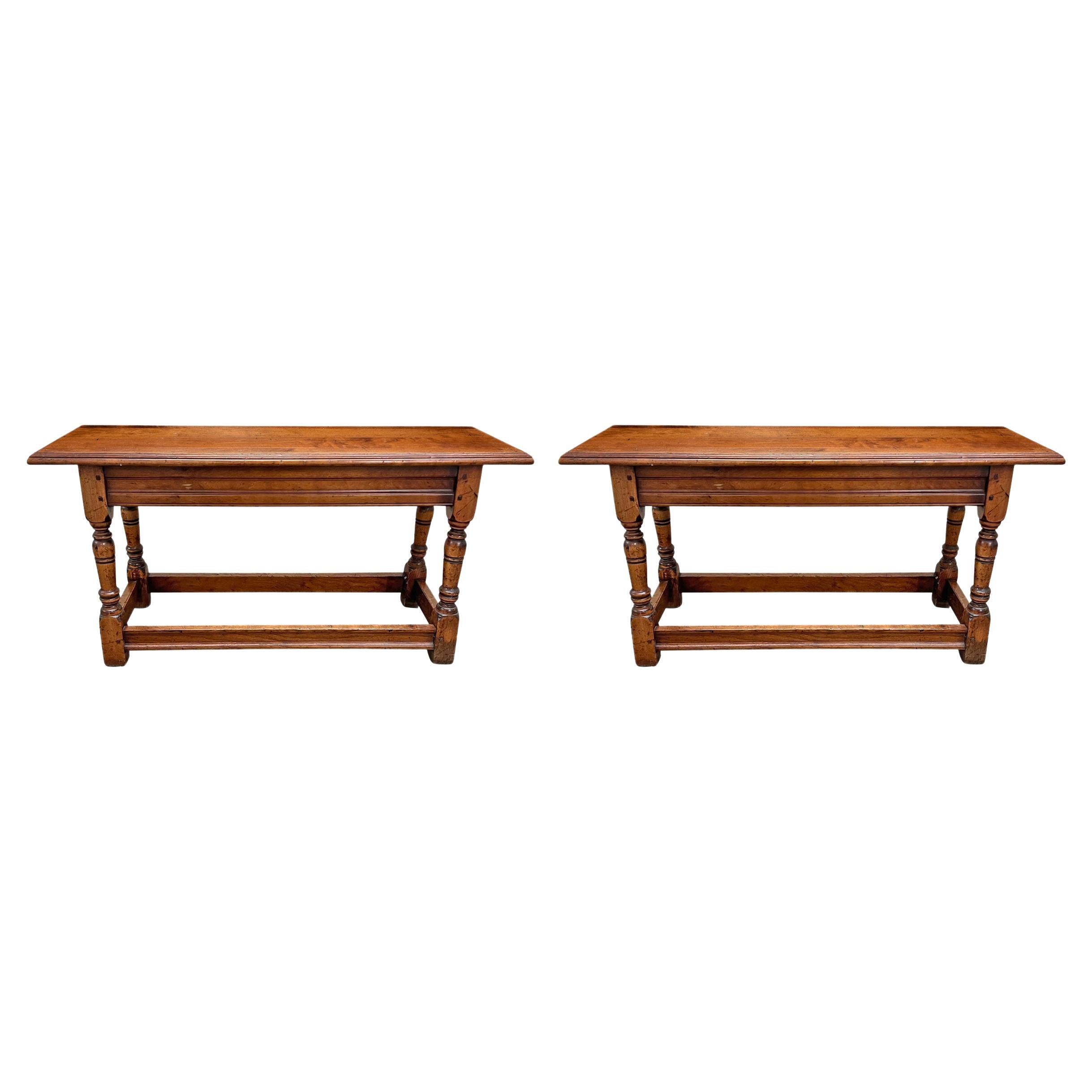 Pair of English Tapered Benches
