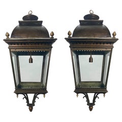 Pair Of English Tapering Lanterns