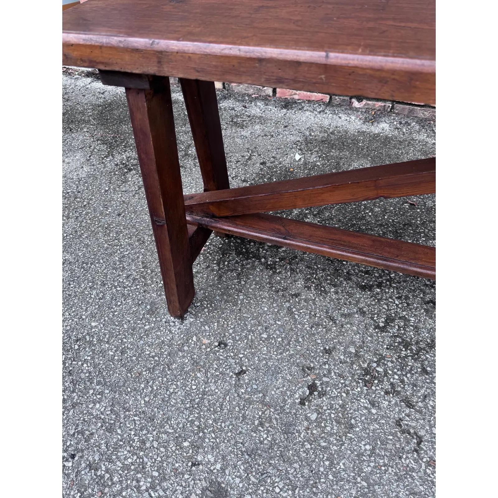 Late 19th Century Pair of English Trestle Benches