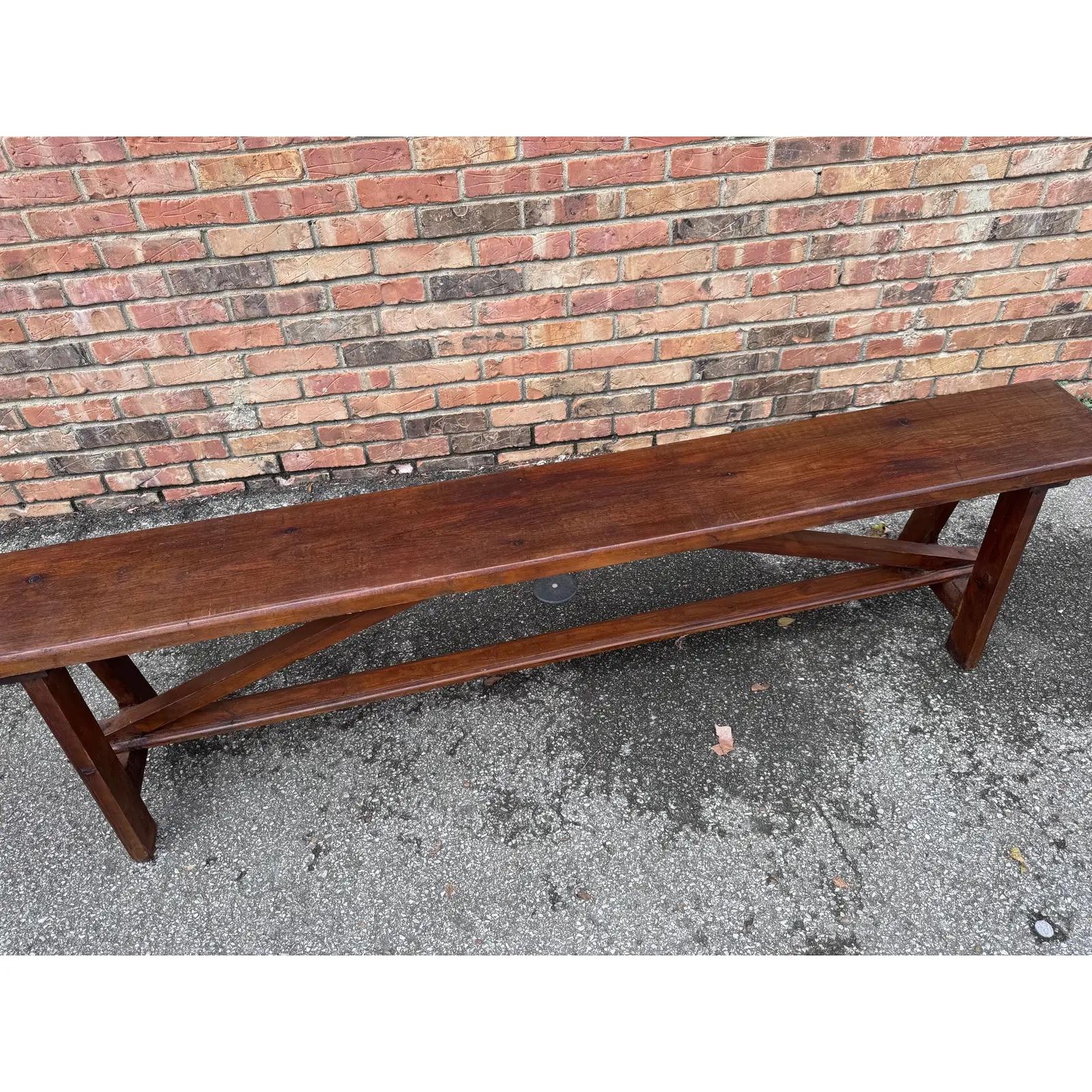 Pair of English Trestle Benches 1