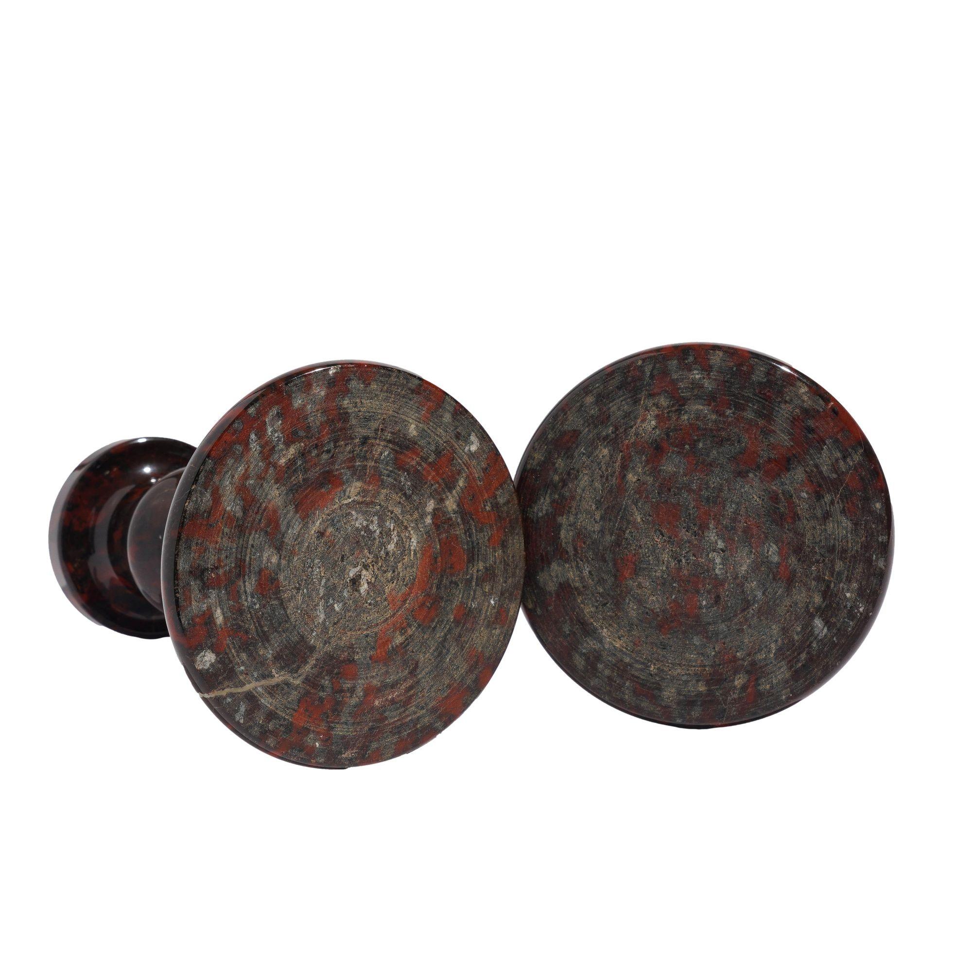 19th Century Pair of English turned serpentine candlesticks, c. 1835 For Sale