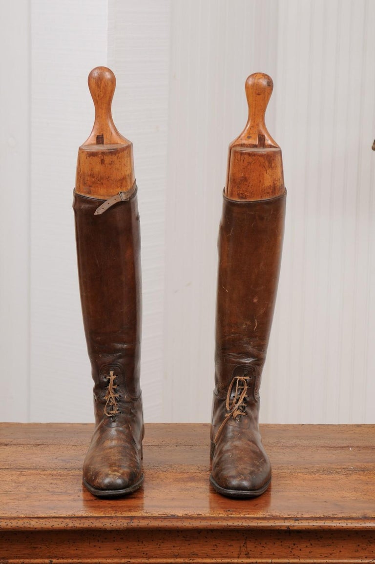 Stivali Da Equitazione In Pelle Con Lacci Rhinegold Elite Luxus - Nero, Taglia 4 UK, Polpaccio Regolabile