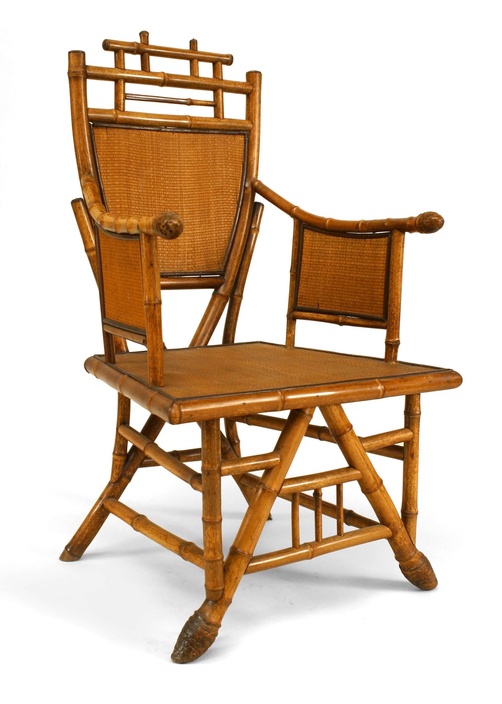 Pair of English Victorian Bamboo Armchairs In Good Condition For Sale In New York, NY