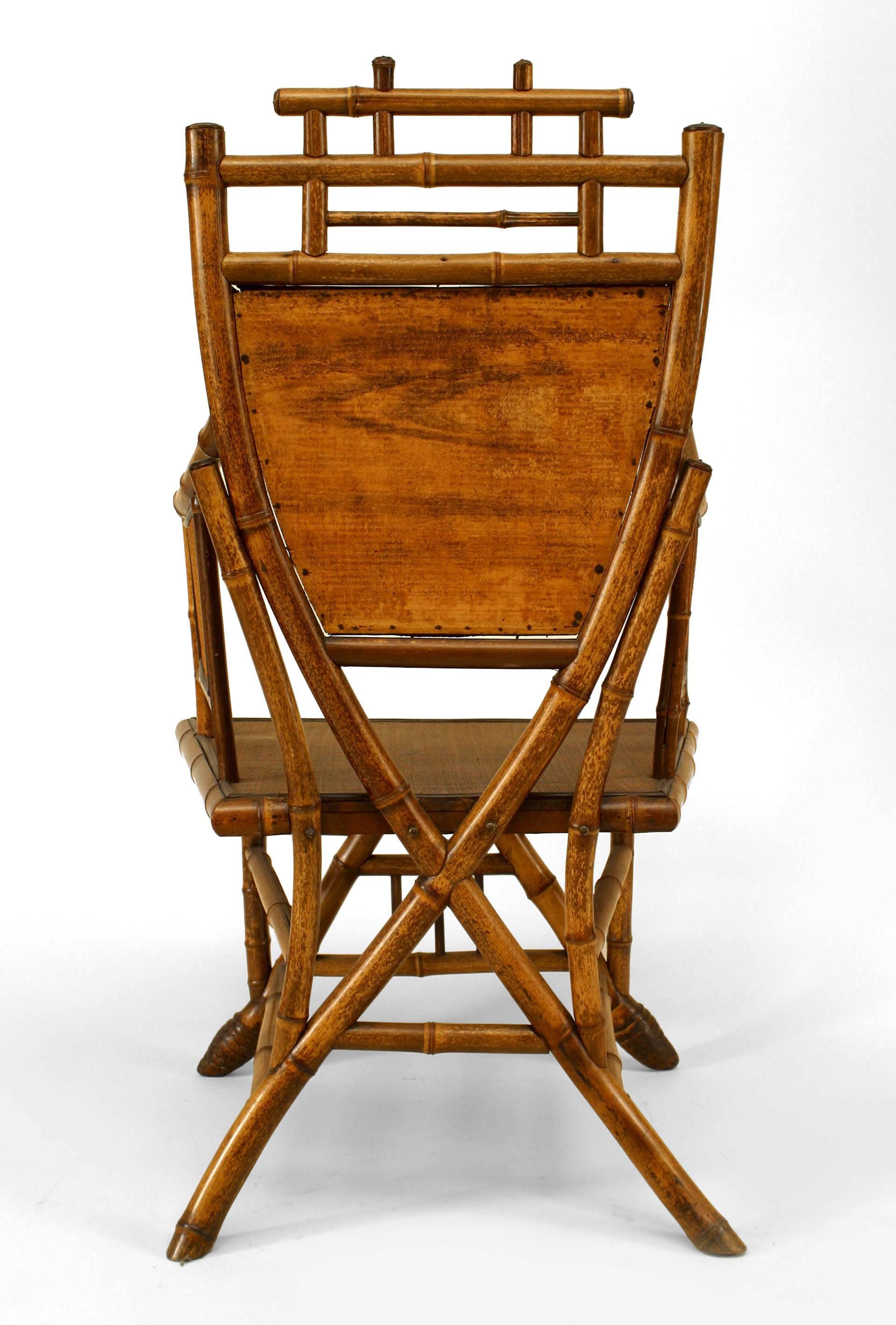 Pair of English Victorian Bamboo Armchairs For Sale 2