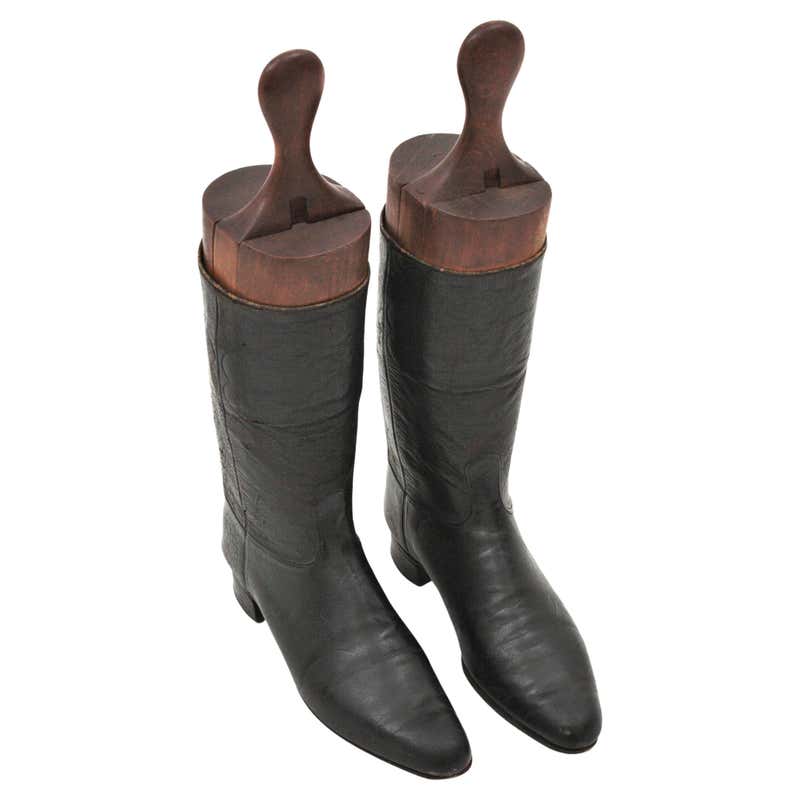 Polo Riding Boots with Antique Boot Trees and Salter and Sons Polo Mallet at 1stDibs | vintage