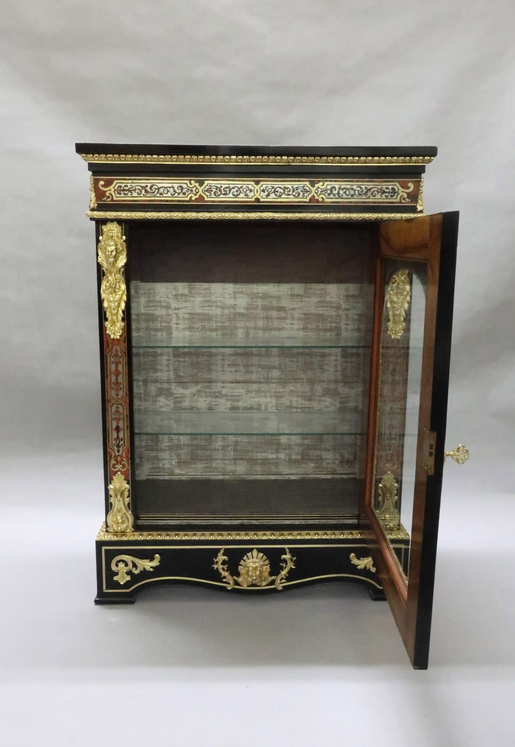 Pair of English Victorian Boulle Side Cabinets in the Louis XIV Style For Sale 4