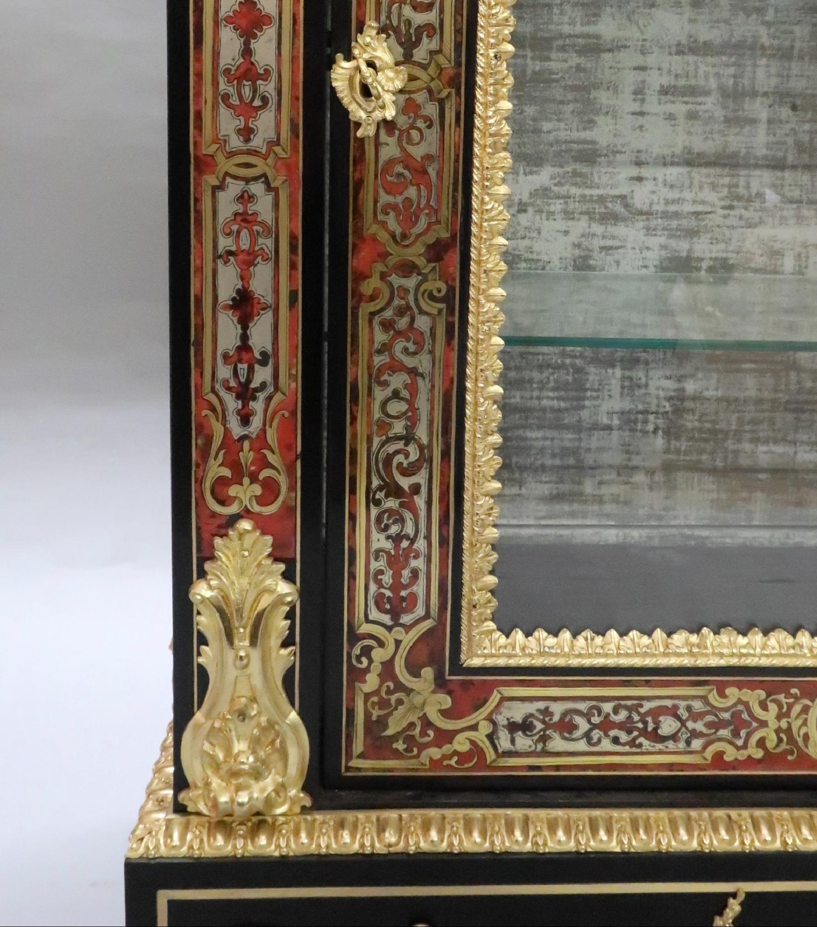 Pair of English Victorian Boulle Side Cabinets in the Louis XIV Style For Sale 1