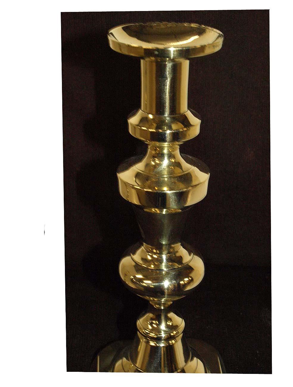 Pair of English Victorian Brass Candlesticks 1