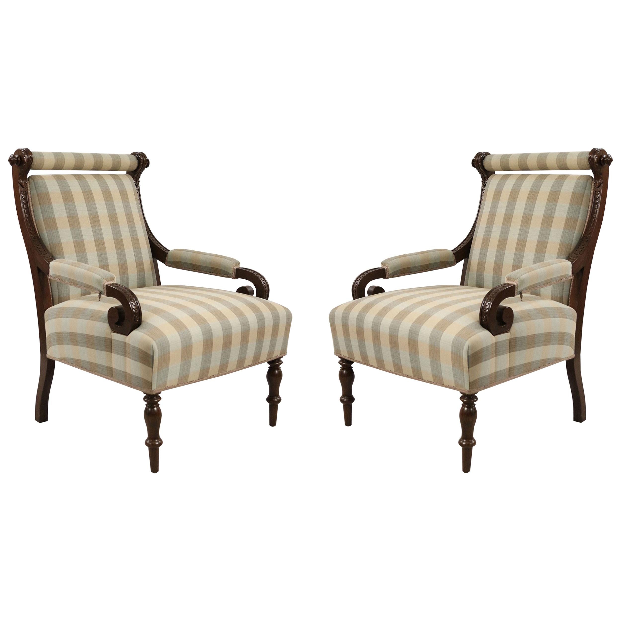 Matching Pair of Victorian Armchairs For Sale at 1stDibs