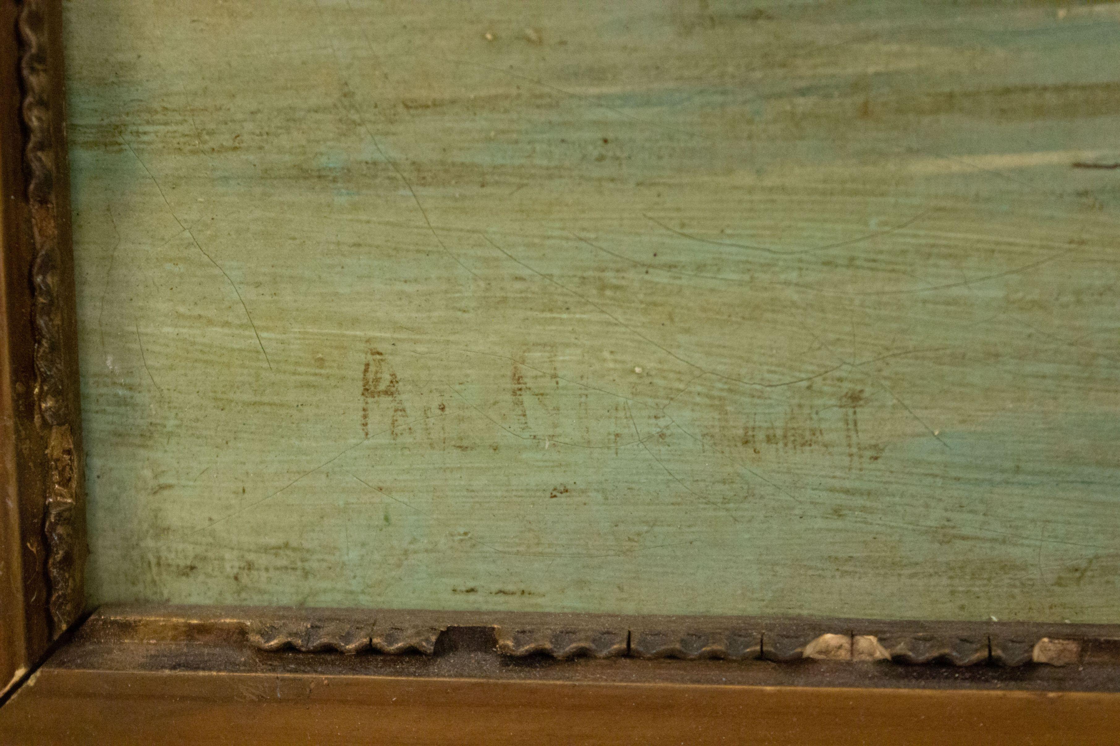Pair of English Victorian Gilt Seascape Paintings For Sale 5