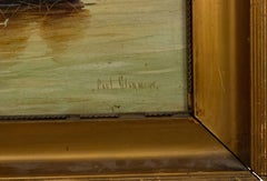 Victorian Gilt Framed Seascape Oil Paintings, Late 19th Century Pair
