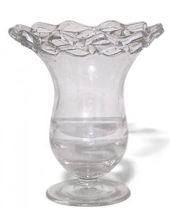 Pair of English Victorian Glass Filigree Urns