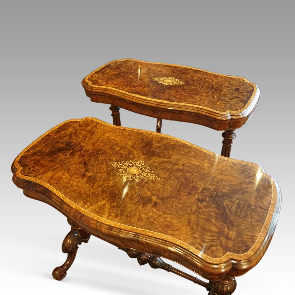 Pair of English Victorian Inlaid Walnut Card-Tables, circa 1865 For Sale 14
