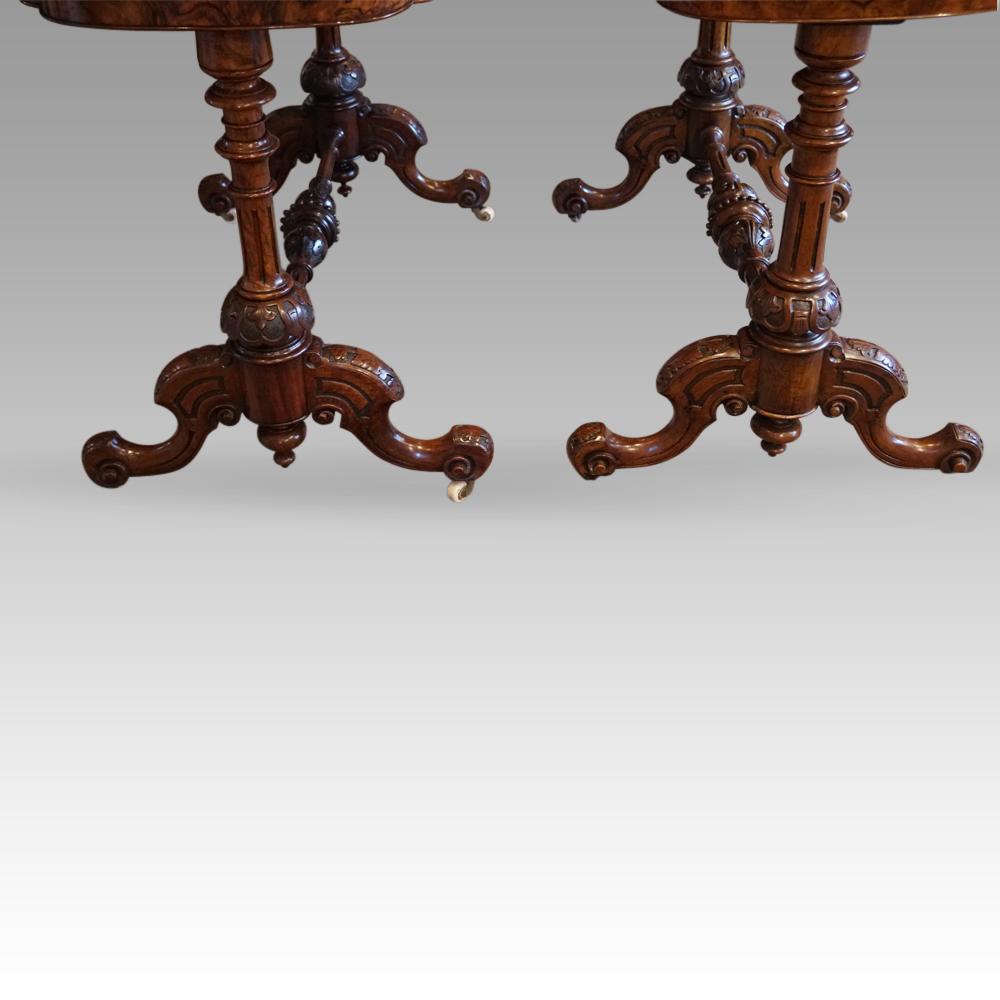 Pair of English Victorian Inlaid Walnut Card-Tables, circa 1865 In Good Condition For Sale In Salisbury, GB