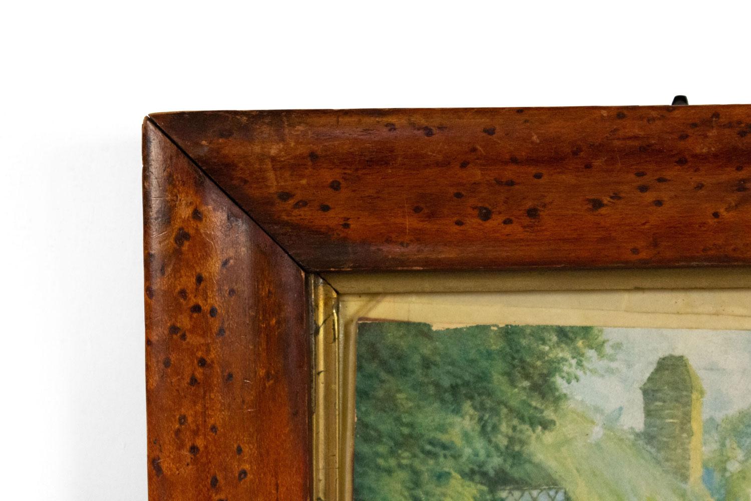 Victorien Paire de maisons victoriennes à toit de chaume dans un paysage anglais en vente