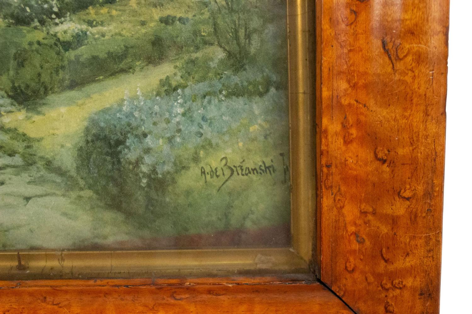 XIXe siècle Paire de maisons victoriennes à toit de chaume dans un paysage anglais en vente