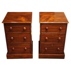 Antique Pair of English Victorian mahogany night stands