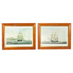 Antique Pair of English Victorian Man O
 War Ships