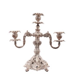 Pair of English Victorian Silver Plate Candelabras