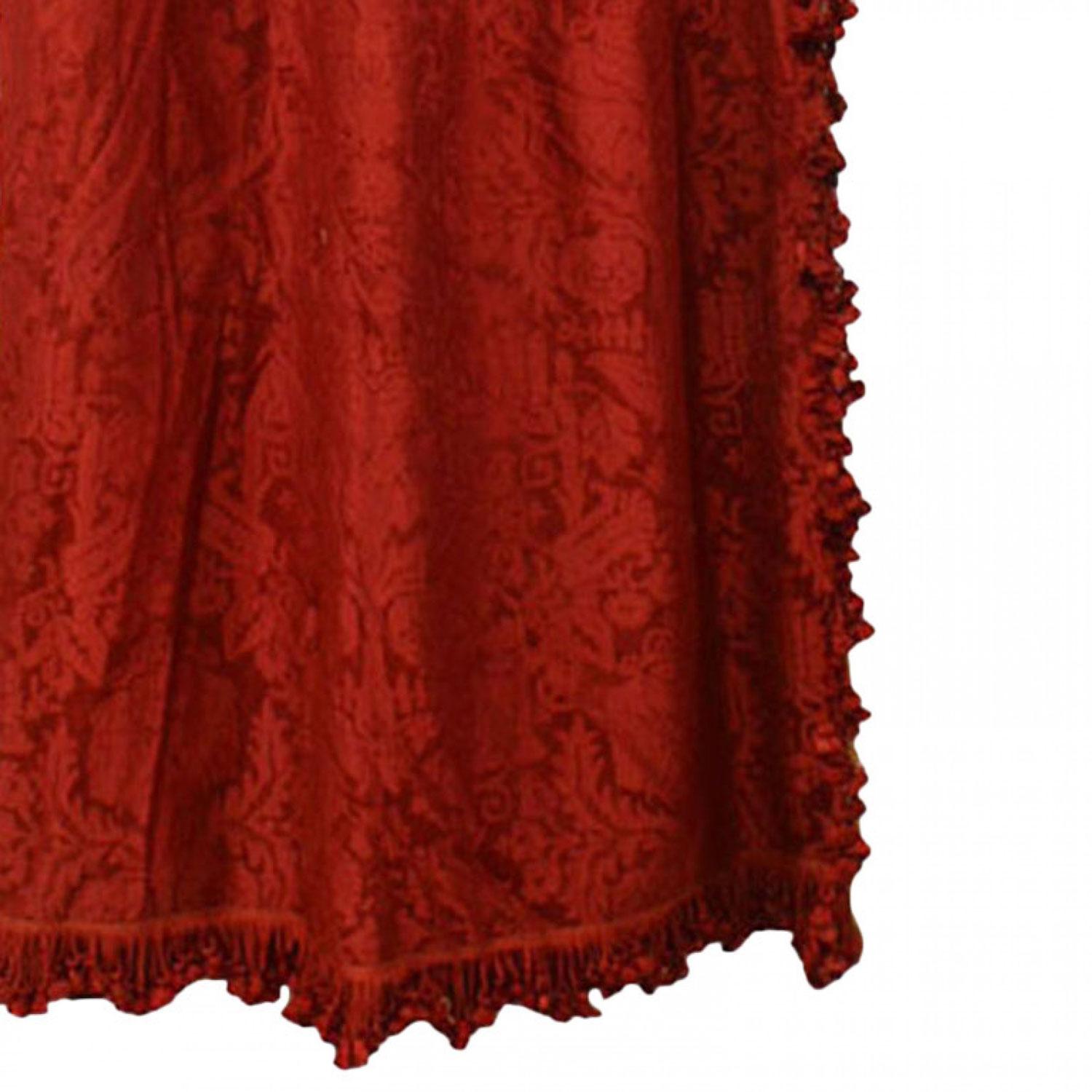 Victorien Paire de rideaux en damas de soie rose foncé de style victorien anglais en vente