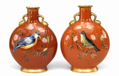 Pair of English Victorian Minton Porcelain Vases