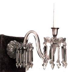 Pair of English Victorian Waterford Crystal Wall Sconces
