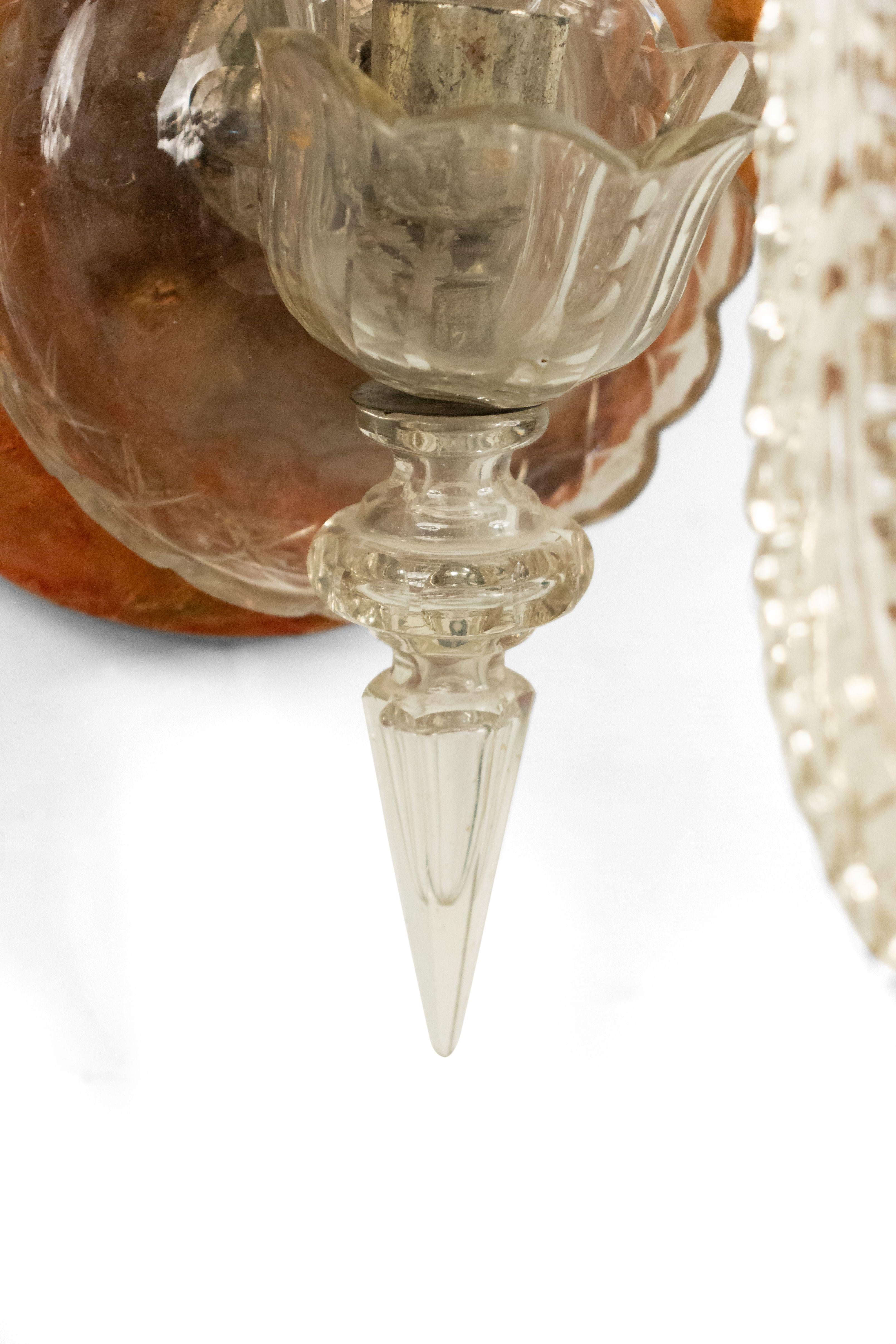 Cristallo Coppia di lampade da parete inglesi vittoriane in Waterford Crystal in vendita