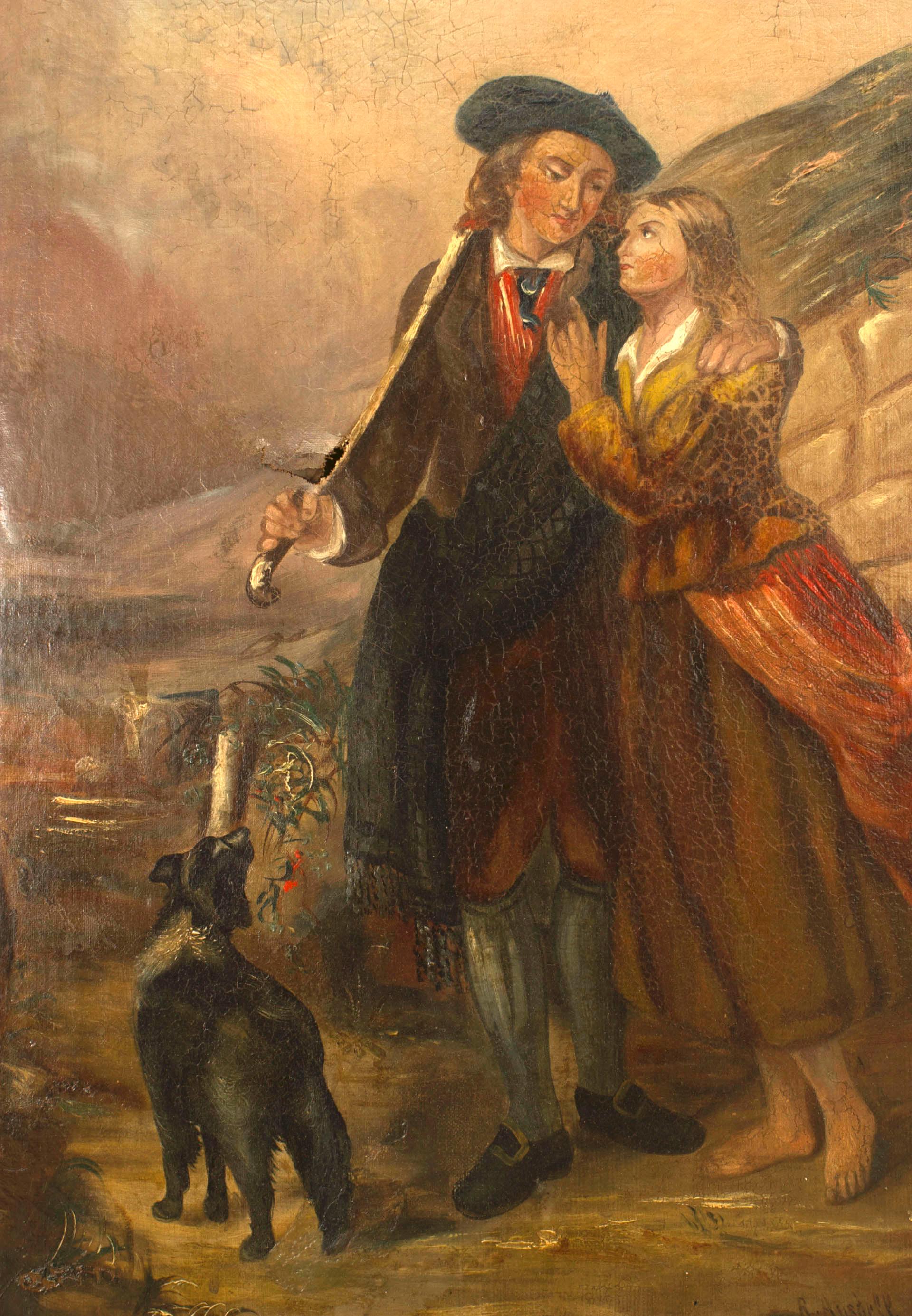 Hand-Painted Pair of English Victorian Young Children Portraits For Sale