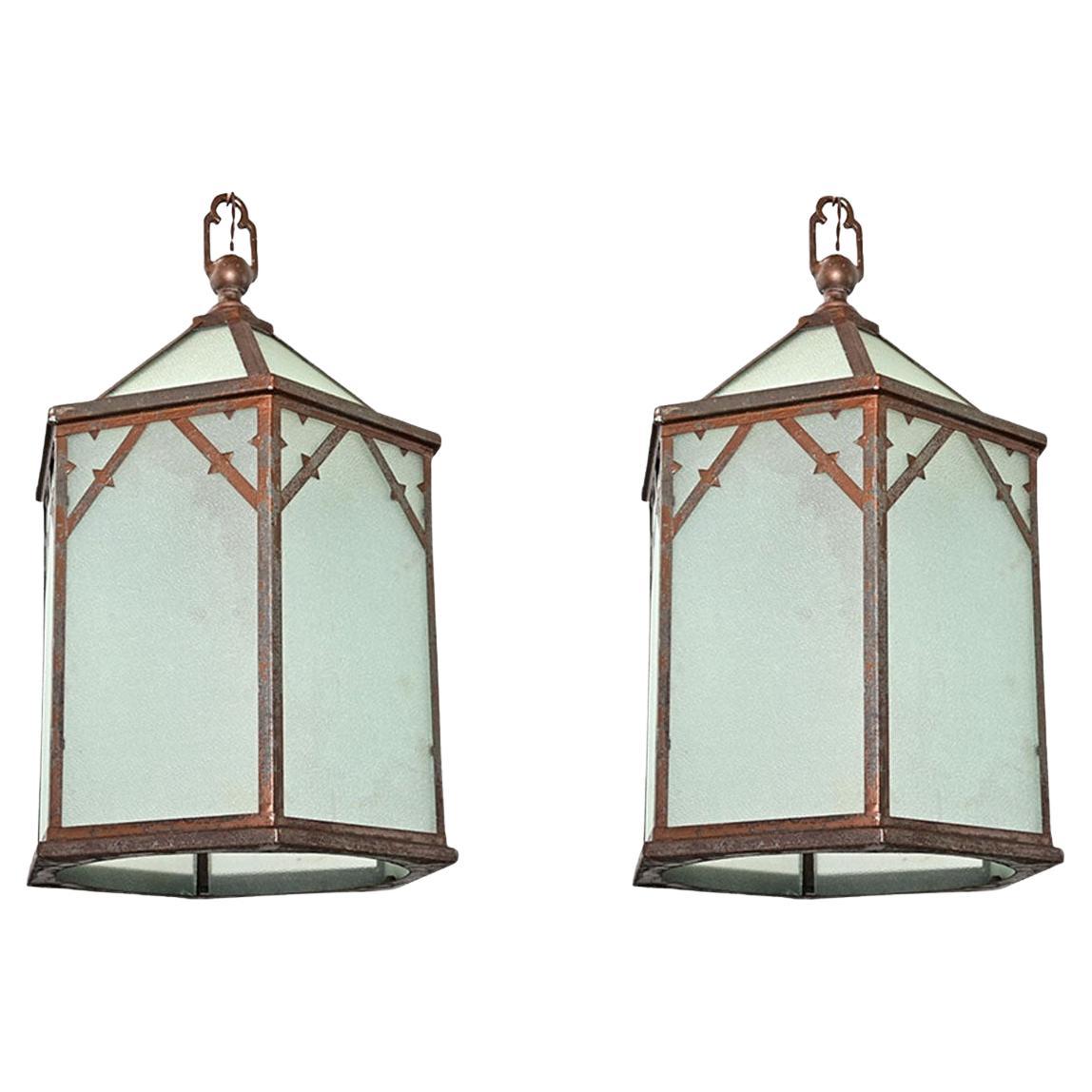 Pair of English Vintage Lanterns