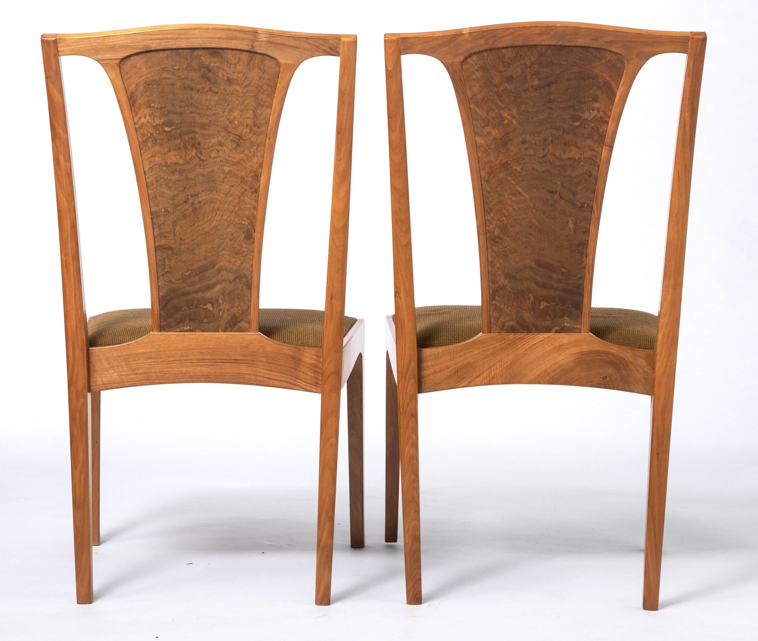 Pair of English Walnut Chairs by Edward Barnsley, England, circa 1969 For Sale 2