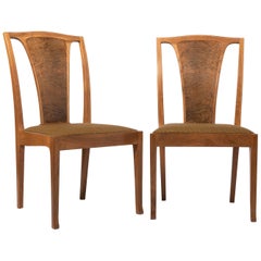 Pair of English Walnut Chairs by Edward Barnsley, England, circa 1969