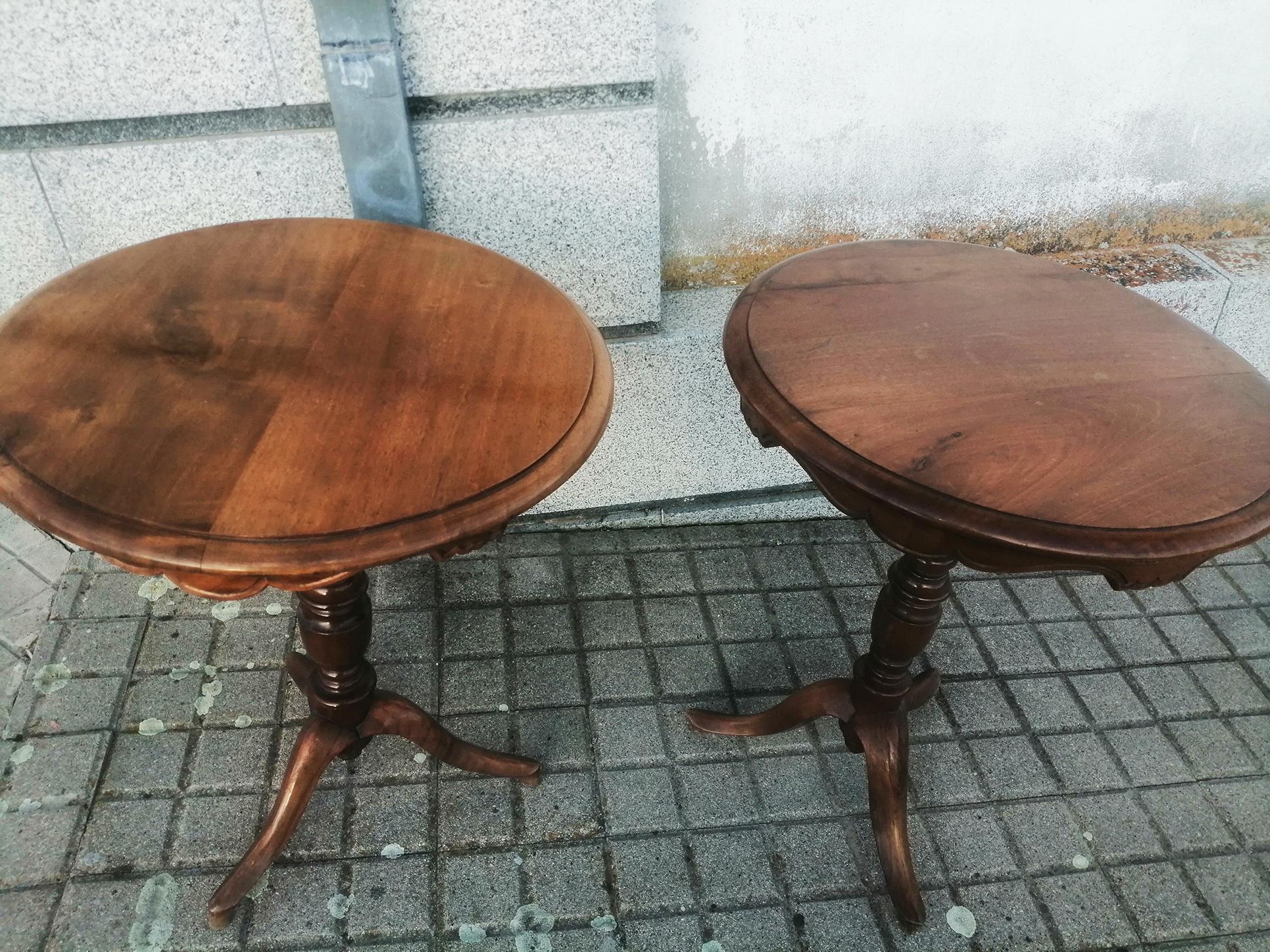 Pair Side or End Tables of  Walnut , England .Early 20th Century 1