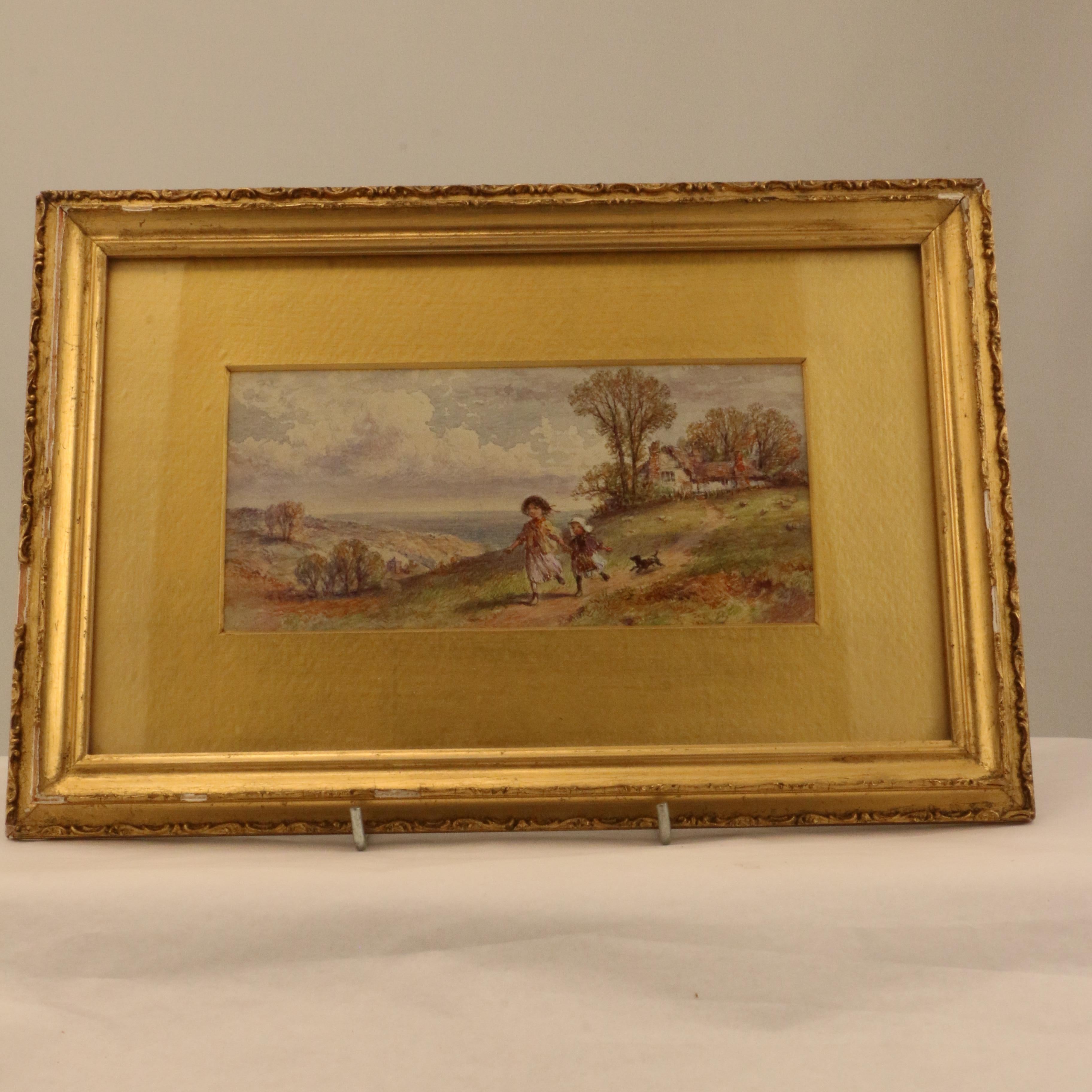Victorian Pair of English Watercolors, Country Scenes