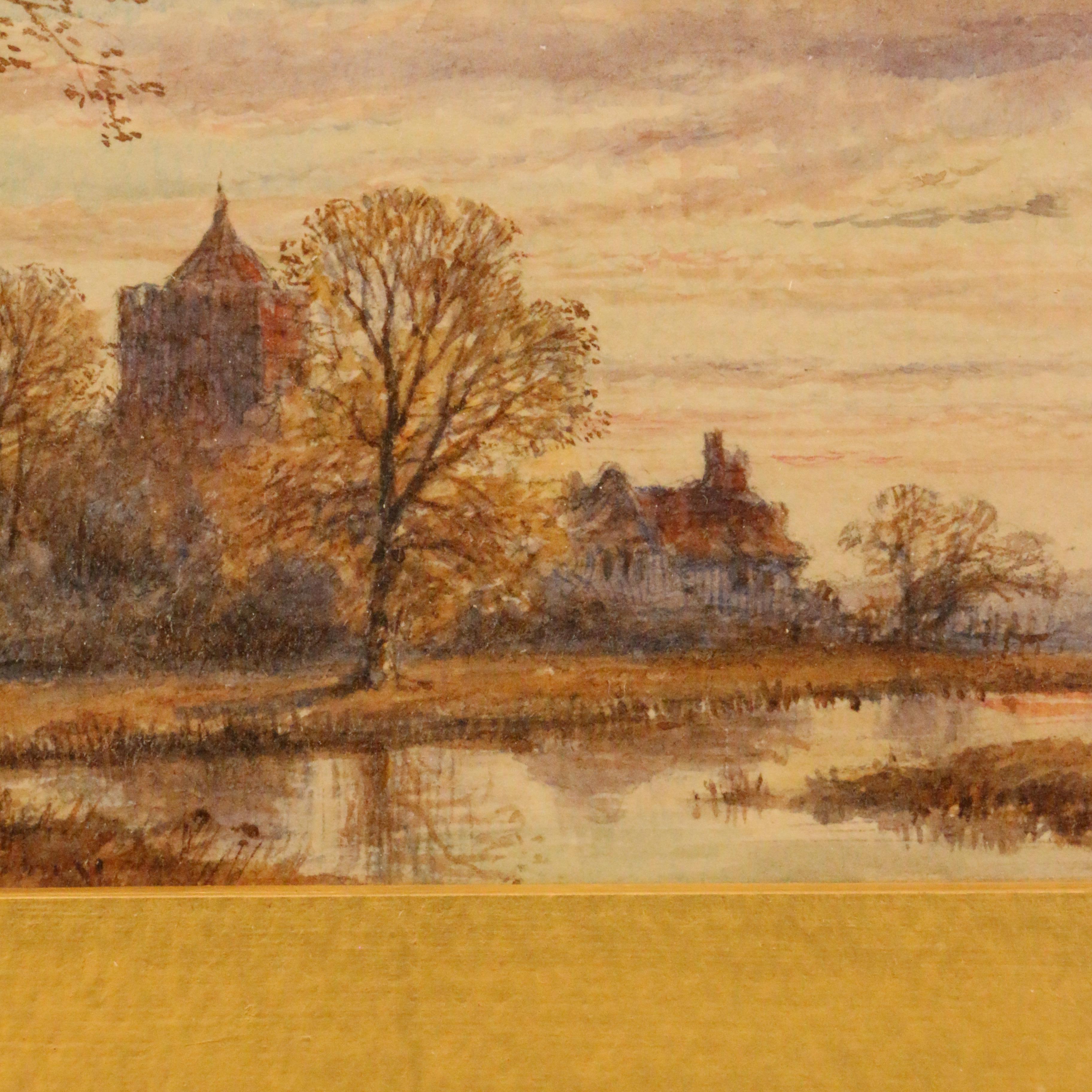 19th Century Pair of English Watercolors, Country Scenes