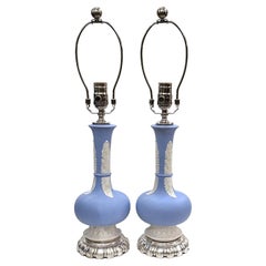 Antique Pair of English Wedgwood Lamps