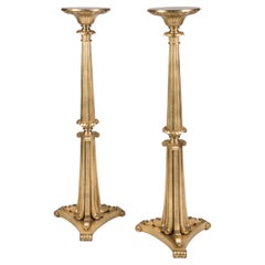 Paire de piédestaux anglais William IV en bronze doré avec plate-forme ronde