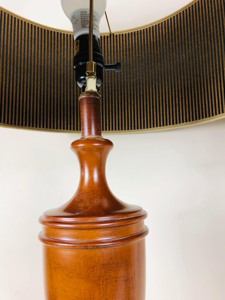 Pair of English Wood Finial Table Lamps For Sale at 1stDibs