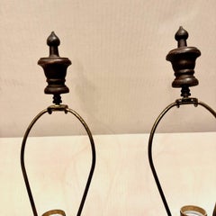 Pair of English Wood Lamps