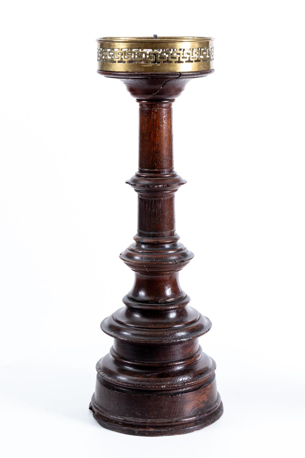 Pair of English Wooden Candlesticks 7