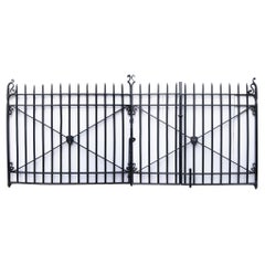 Pair of English Wrought Iron Driveway Gates 427cm (14ft)