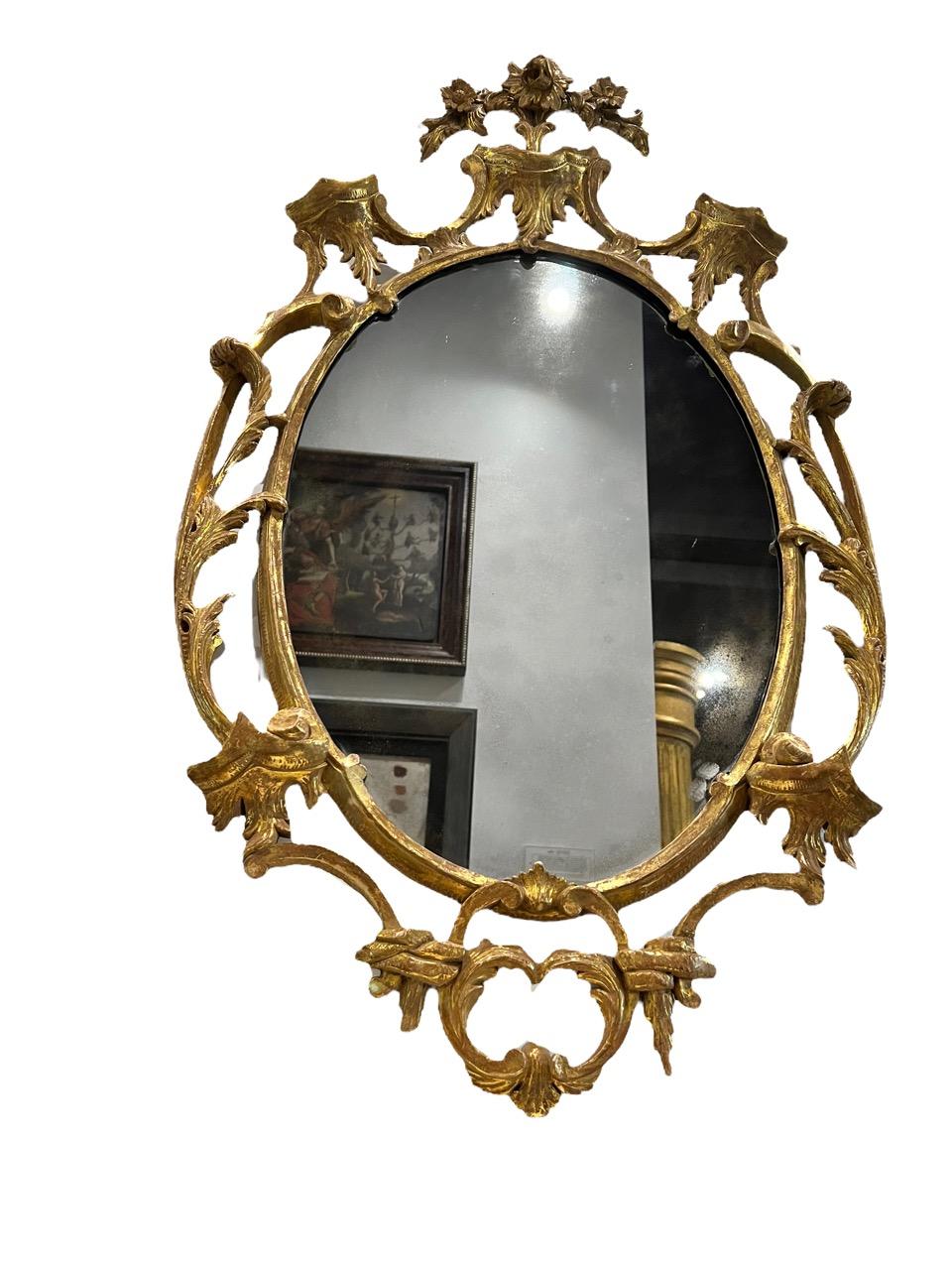 English Circa 1765, Pair of Rococo 'Chippendale' Gilt Mirrors For Sale