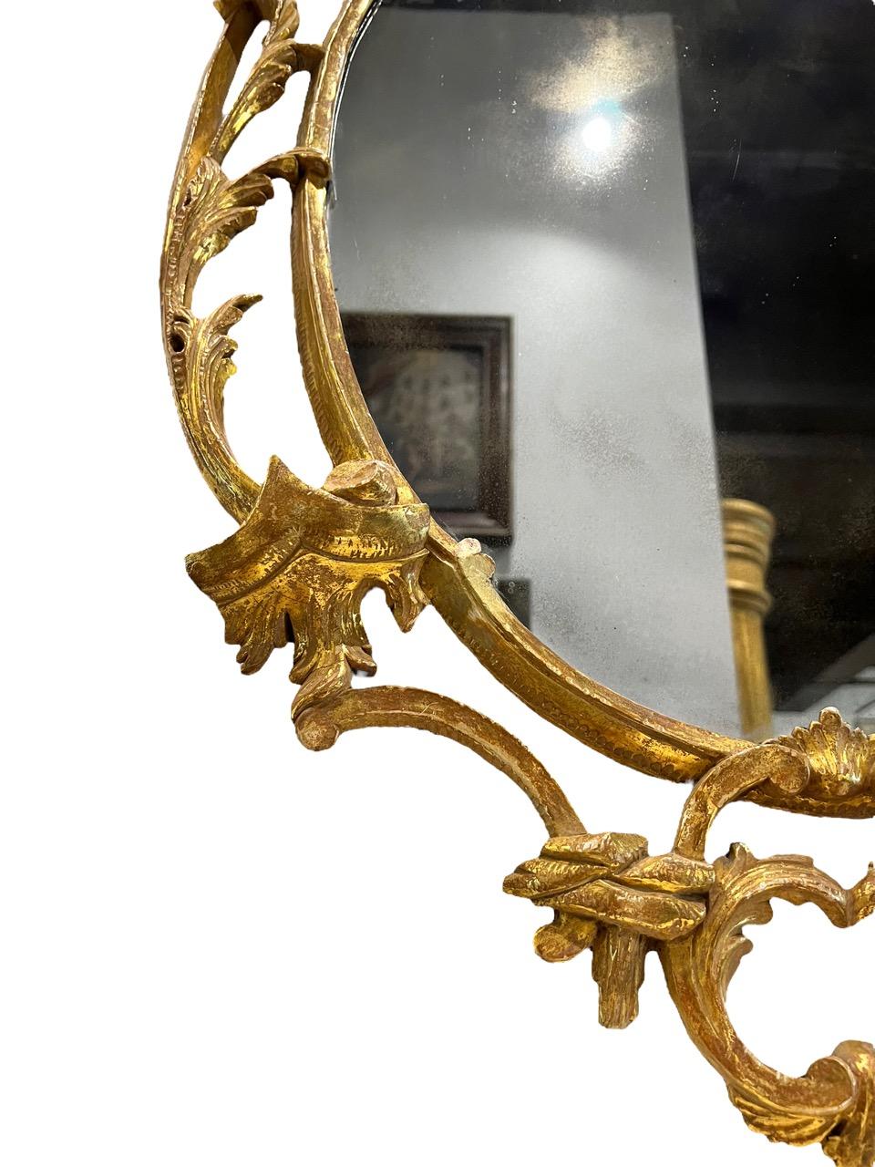 18th Century and Earlier Circa 1765, Pair of Rococo 'Chippendale' Gilt Mirrors For Sale