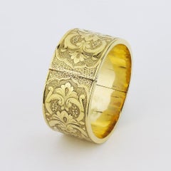 Pair of Engraved 19th Century, 14 Karat Gold 'Wedding Bracelets'