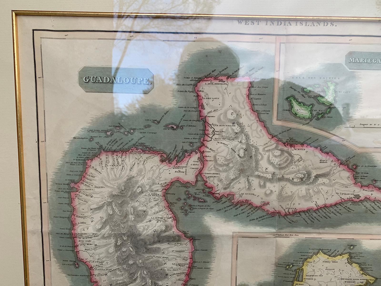 Pair of Engraved Maps by Kirkwood & Son of Edinburgh of West India Islands For Sale 7