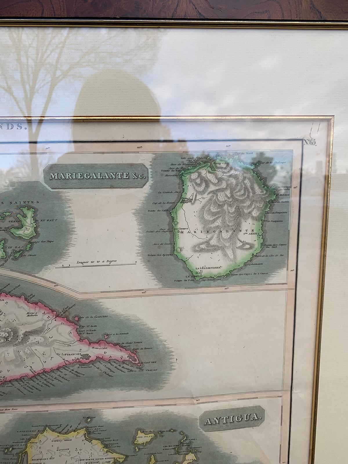 Pair of Engraved Maps by Kirkwood & Son of Edinburgh of West India Islands For Sale 9