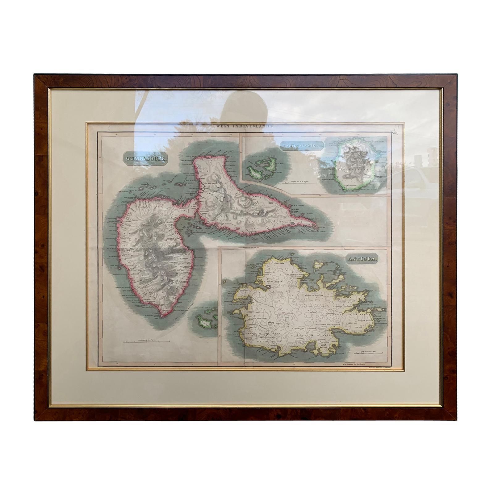 Pair of engraved maps by Kirkwood & Son of Edinburgh of West India Islands for John Thomson's 1817 