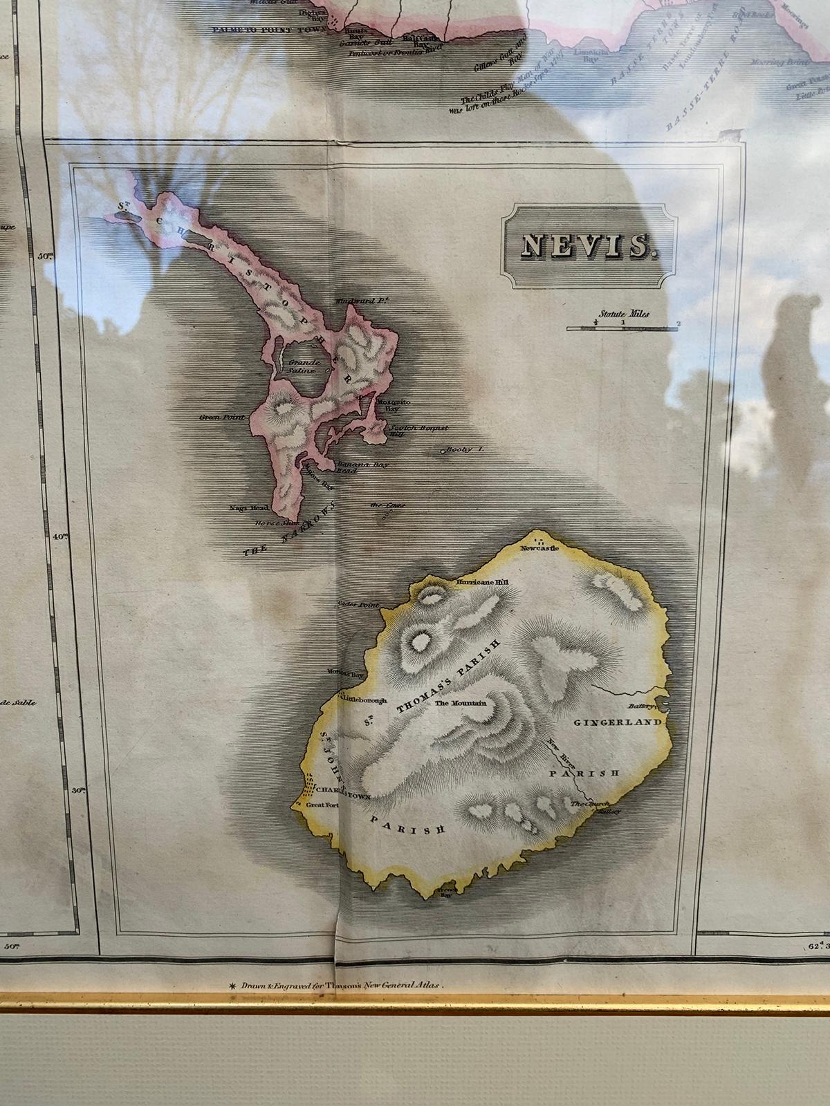 Pair of Engraved Maps by Kirkwood & Son of Edinburgh of West India Islands For Sale 3