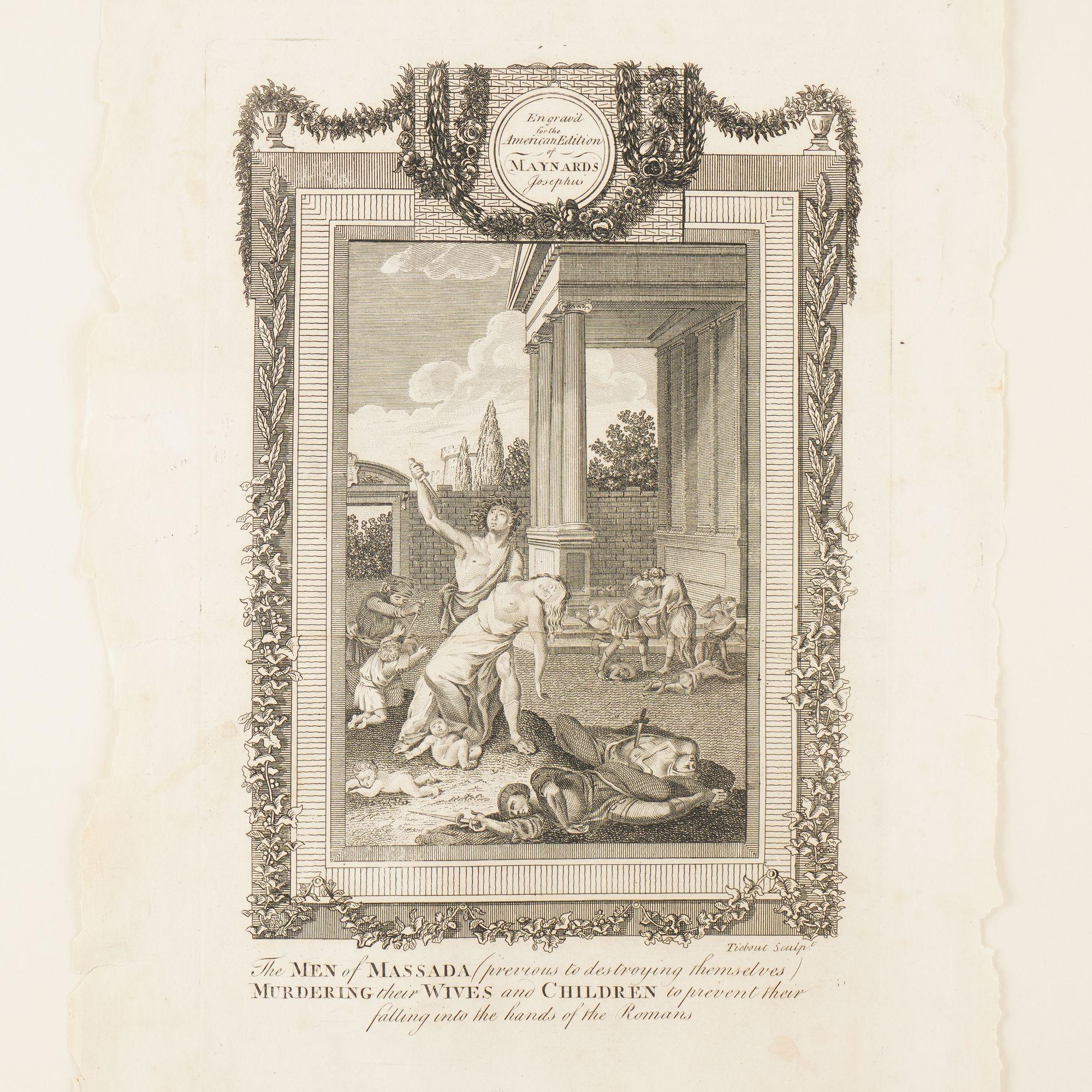 Pair of engravings from the American edition of Maynard's Josephus, 1795 In Good Condition For Sale In Kenilworth, IL