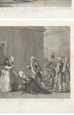 Pair of engravings on the life of Pope Pius IV - Rome 1803