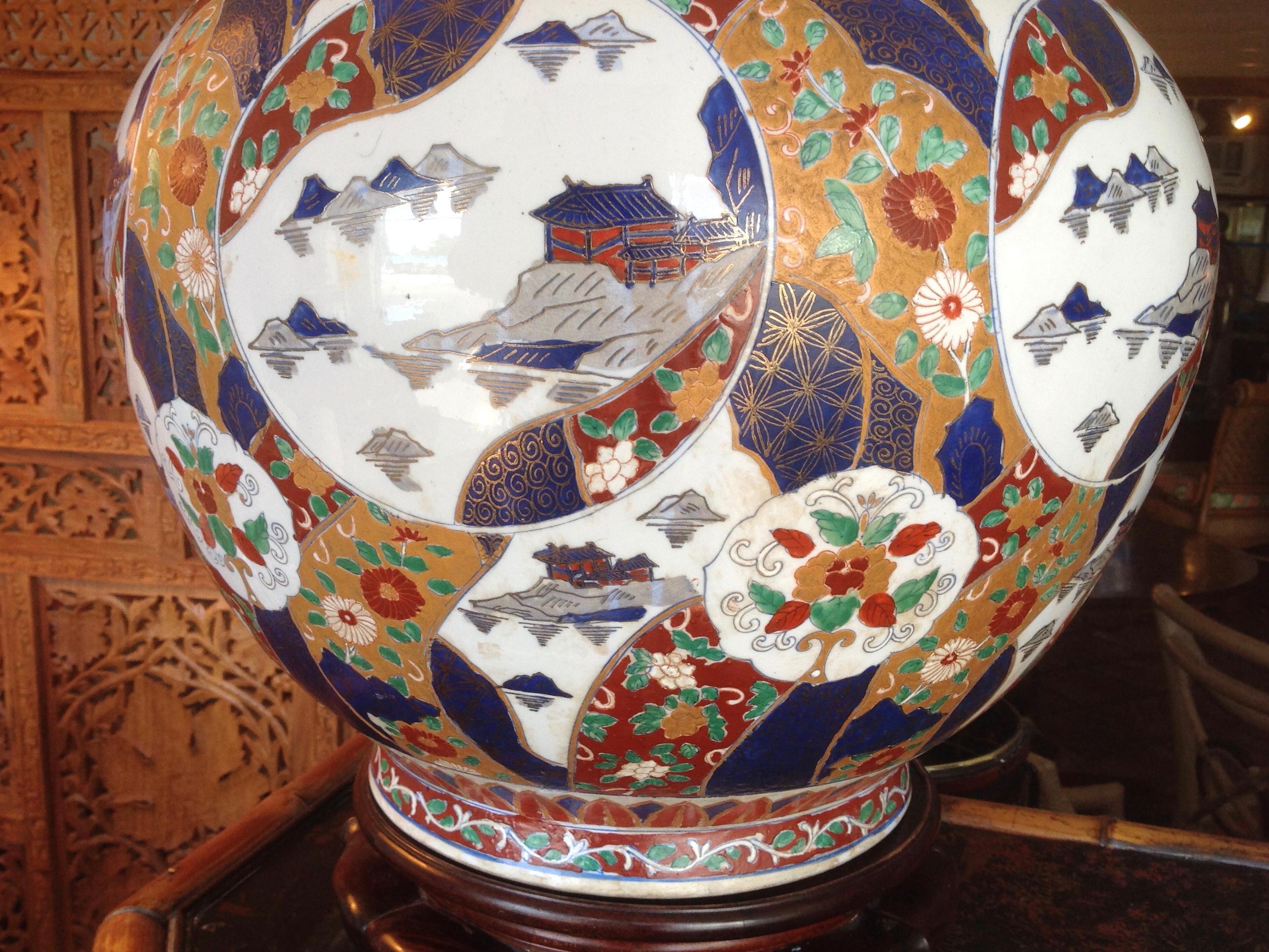 20th Century Pair of Enormous Imari Vases